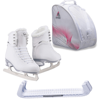 Jackson Ultima Finesse JS180 Figure Ice Skates for Women Bundle with Guardog Skate Guards, Jackson Skate Bag JL350 / Skates Color: Fleece/Width: Medium/Size: Adult 4