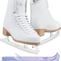 Jackson Classic 500 Womens/Girls Figure Ice Skates, Medium Width, Womens Size 4 with Top Notch Skate Guard