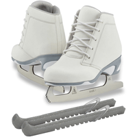 Jackson Ultima Recreational Women's Figure Ice Skates Softec Diva DV3000 / Color: White, Adult Size: 4 Bundle with Free Guardog Skate Guards