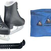 Jackson Classic JC552 Figure Ice Skates - Mens 6 - Bundle with Skate Guards, Towel