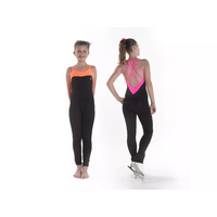 Sagester Figure Skating Bodysuit Style: 625, Black with Orange