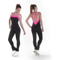 Sagester Figure Skating Bodysuit Style: 625, Black with Pink