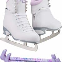 Jackson Finesse 180 ice skates in Purple with Guardog 170 guards