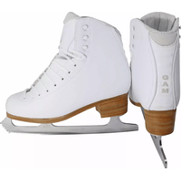 GAM Silver Label G0780 white figure skates for women with Aspire XP blades and tan stacked heels