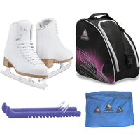 Jackson Ultima Figure Ice Skates Classic JC500 / Medium to Wide/Adult 4 Bundle with Bag, Guardog Skate Guards, Towel
