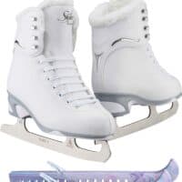 Jackson Ultima Finesse JS180 Figure Ice Skates for Women Bundle with Guardog Skate Guards/Fleece/Adult 4