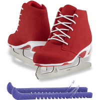 Jackson Softec Diva ice skates in Red with Guardog 840 guards
