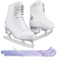 Jackson Ultima White Figure Ice Skates for Women/Adult 4 Bundle with Guardog Berry Blend Swirlz Skate Guards