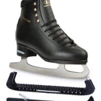 Botas CEZAR/Figure Ice Skates for Men, Boys/Size: Adult 4.5 Bundle with Skate Guards