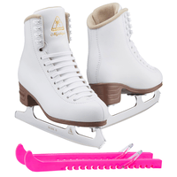 Jackson Ultima JS1490 Mystique Womens Figure Ice Skates/Color: White/Width: Medium/Size: Adult 4 Bundle with Guardog Skate Guards