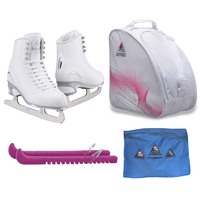 Jackson Ultima Figure Ice Skates Finesse JS450 / Medium to Wide/Adult 4 Bundle with Bag, Guardog Skate Guards, Towel