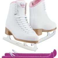 Jackson Classic JC380 Pink Lining Figure Ice Skates - Womens 4 - Bundle with Skate Guards
