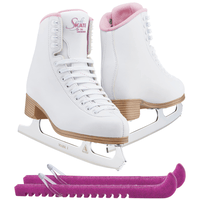 Jackson Classic JC380 Pink Lining Figure Ice Skates - Womens 4 - Bundle with Skate Guards