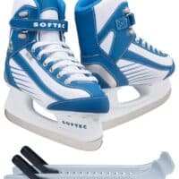 Jackson Ultima Softec Sport ST6100 Blue Ice Skates for Women, Size: Adult 4 Bundle with Skate Guards