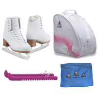 Jackson Ultima Figure Ice Skates ELLE FS2130 / Narrow/Adult 4 Bundle with Bag, Guardog Skate Guards, Towel