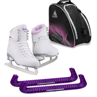 Jackson Ultima Finesse JS180 Figure Ice Skates for Women Bundle with Guardog Skate Guards, Jackson Skate Bag JL350 / Skates Color: Purple/Width: Medium/Size: Adult 5