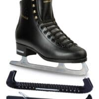 Botas David/Figure Ice Skates for Men, Boys/Size: Adult 4.5 Bundle with Skate Guards