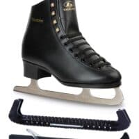 Botas Robin/Figure Ice Skates for Men, Boys/Size: Adult 4.5 Bundle with Skate Guards