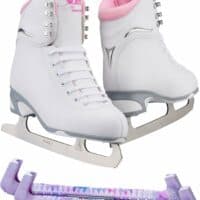 Jackson Finesse 180 ice skates in Pink with Guardog 170 guards