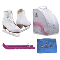 Jackson Ultima Figure Ice Skates EXCEL JS1290 / Medium to Wide/Adult 4 Bundle with Bag, Guardog Skate Guards, Towel