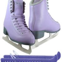 Jackson SoftSkate 380 ice skates in Lilac with Guardog 840 guards