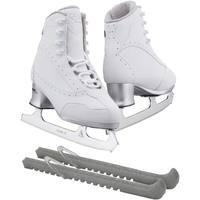 Jackson Ultima Ice Skates Softec White Elite ST7200 Womens 4 Bundle with Skate Guards