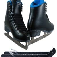Jackson Classic JC380 Black Figure Ice Skates - Womens 4 - Bundle with Skate Guards