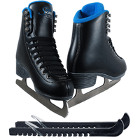Jackson Classic JC380 Black Figure Ice Skates - Womens 4 - Bundle with Skate Guards