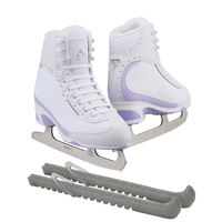 Jackson Ultima Softec Vista ST3200 Figure Ice Skates for Women/Color: White + Skate Guards, Size: Adult 4 Bundle with Guardog Skate Guards