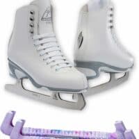 Jackson Ultima Finesse Figure Ice Skates JS150 Bundle with Skate Guards Size Adult 4