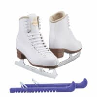 Jackson Ultima Excel JS1290 Women's Ice Skates Width: Medium - C/Size: Adult 4 Bundle with Skate Guards