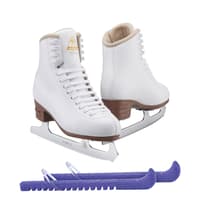 Jackson Ultima Excel JS1290 Women's Ice Skates Width: Medium - C/Size: Adult 4 Bundle with Skate Guards