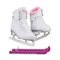 Jackson Ultima Finesse JS180 Figure Ice Skates for Women Bundle with Guardog Skate Guards/Pink/Adult 4