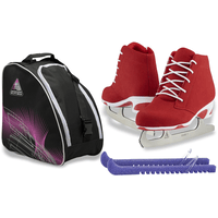 Jackson Softec Diva ice skates in Red with Guardog 840 guards + skate bag