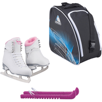 Jackson Ultima Finesse JS180 Figure Ice Skates for Women Bundle with Guardog Skate Guards, Jackson Skate Bag JL350 / Skates Color: Pink/Width: Medium/Size: Adult 4