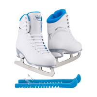 Jackson Ultima Finesse JS180 Figure Ice Skates for Women Bundle with Guardog Skate Guards/Blue/Adult 4