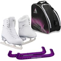 Jackson Finesse 180 ice skates in Fleece with Guardog 140 guards + Purple skate bag