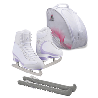Jackson Ultima Softec Vista ST3200 Figure Ice Skates for Women/Color: White + Bag and Skate Guards, Size: Adult 4 Bundle with Guardog Skate Guards, Jackson Skate Bag JL350