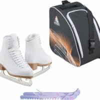 Jackson Classic JC200 Womens Figure Ice Skates Bundle with Skate Guards and Bag Size Womens 7