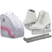 Jackson Ultima Recreational Women's Figure Ice Skates Softec Diva DV3000 / Color: White, Adult Size: 4 Bundle with Free Bag and Guardog Skate Guards