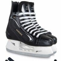 Botas - Draft 281 - Kids Ice Hockey Skates | Made in Europe (Czech Republic) | Color: Black, Size Child 10 Bundle with Skate Guards