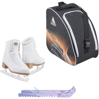 Jackson SoftSkate 380 ice skates in Fleece with Guardog 870 guards + Orange skate bag