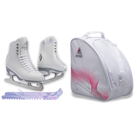 Jackson Ultima Finesse JS150 Women's Figure Ice Skates Womens 4 Bundle with Skate Guards and Skating Bag
