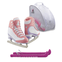 Jackson Ultima Softec Vista ST3200 Figure Ice Skates for Women/Color: Pink + Bag and Skate Guards, Size: Youth 1 Bundle with Guardog Skate Guards, Jackson Skate Bag JL350