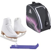 Jackson Classic JC200 Womens Figure Ice Skates Bundle with Skate Guards and Bag Size Womens 4