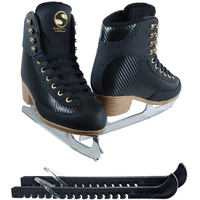 Jackson Ultima Ice Skates Softec Black Nova ST7100 Womens 4 Bundle with Skate Guards