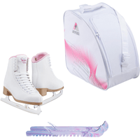 Jackson SoftSkate 380 ice skates in Pink with Guardog 870 guards + White skate bag