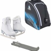 Jackson Ultima Finesse JS180 Figure Ice Skates for Women Bundle with Guardog Skate Guards, Jackson Skate Bag JL350 / Skates Color: Fleece/Width: Medium/Size: Adult 4
