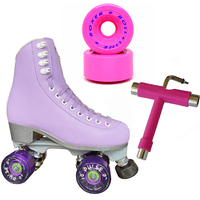 White Jackson Finesse skates with White Atom Tone wheels and tool