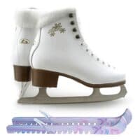 SKATE GURU Botas Model: Stella Figure Ice Skates/Size: Girls' 10 Bundle with Skate Guards